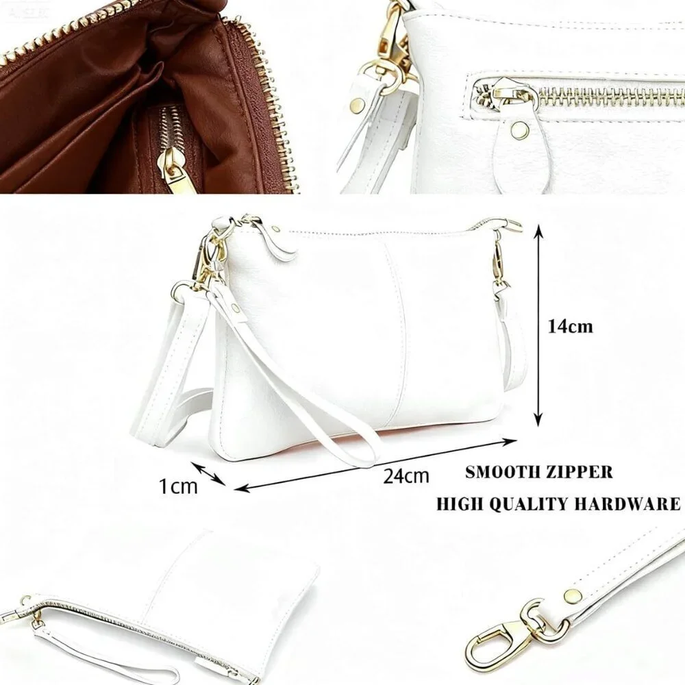Genuine Leather Small Crossbody Bag Women Minimalist Purse Shoulder